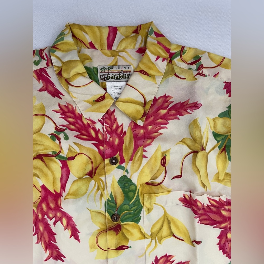 Vintage Patagonia Pataloha Hawaii Aloha Shirt Awapuhi Ginger Flower 2003